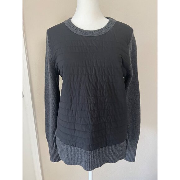 ATHLETA womens athleisure pullover knit sweater nylon front SMALL/MEDIUM - Picture 1 of 8